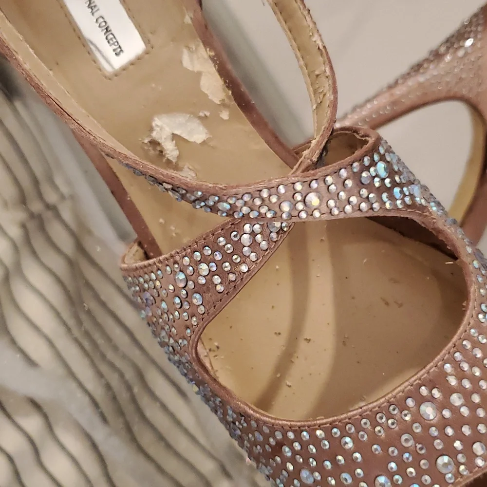 INC mauve Pink Rhinestone platforms  Size 9 5